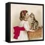 Saying Hello to Kitty-null-Framed Stretched Canvas