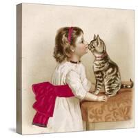 Saying Hello to Kitty-null-Stretched Canvas