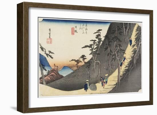 Sayo Mountain Pass, Nissaka, C. 1833-Utagawa Hiroshige-Framed Giclee Print