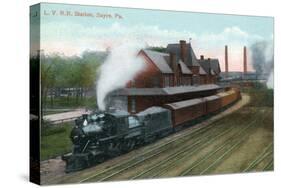 Sayre, Pennsylvania - Lehigh Valley Railroad Station-Lantern Press-Stretched Canvas