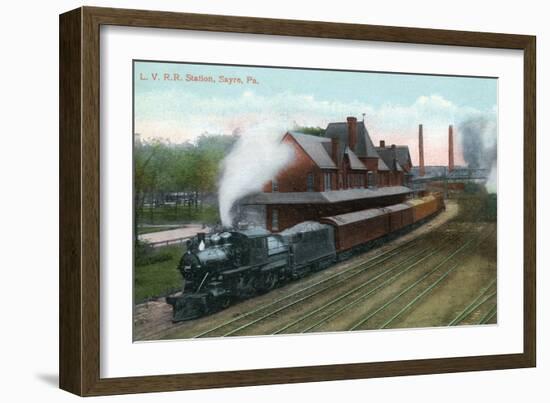 Sayre, Pennsylvania - Lehigh Valley Railroad Station-Lantern Press-Framed Art Print