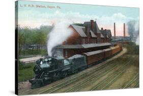 Sayre, Pennsylvania - Lehigh Valley Railroad Station-Lantern Press-Stretched Canvas