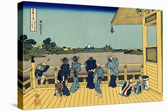 Sazai Hall - 500 Rakan Temples, c.1830-Katsushika Hokusai-Stretched Canvas