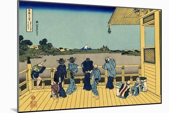 Sazai Hall - 500 Rakan Temples, c.1830-Katsushika Hokusai-Mounted Giclee Print