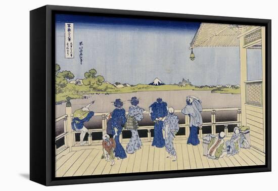 Sazai Hall of Five-Hundred-Rakanji Temple-Katsushika Hokusai-Framed Stretched Canvas
