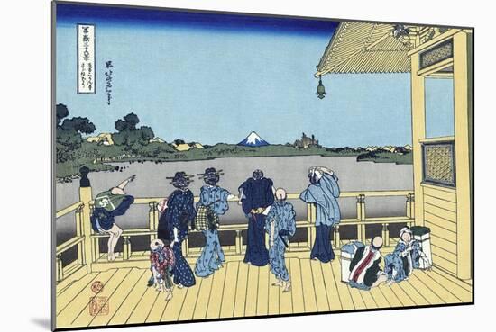 Sazai Hall of the Five Hundred Rakan Temple-Katsushika Hokusai-Mounted Giclee Print