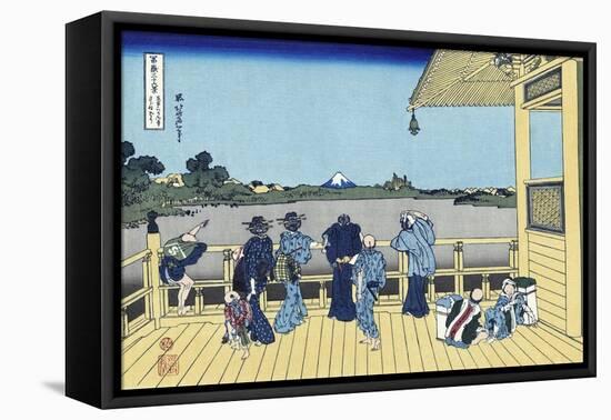 Sazai Hall of the Five Hundred Rakan Temple-Katsushika Hokusai-Framed Stretched Canvas