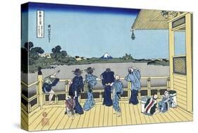 Sazai Hall of the Five Hundred Rakan Temple-Katsushika Hokusai-Stretched Canvas