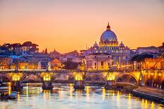 Night View At St. Peter'S Cathedral In Rome, Italy-sborisov-Photographic Print