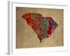 SC Colorful Counties-Red Atlas Designs-Framed Giclee Print