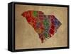 SC Colorful Counties-Red Atlas Designs-Framed Stretched Canvas