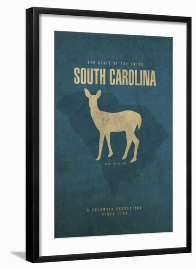 SC State Minimalist Posters-Red Atlas Designs-Framed Giclee Print