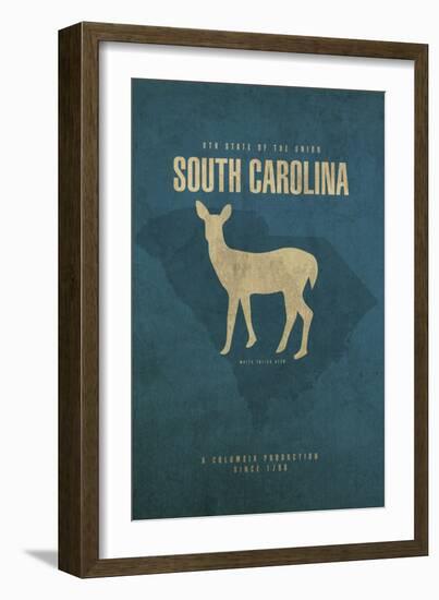 SC State Minimalist Posters-Red Atlas Designs-Framed Giclee Print