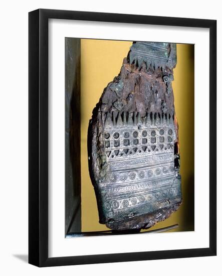 Scabbard with a broad-bladed iron dagger, from Kernavest, Morbihan, France, 5th century BC-Werner Forman-Framed Giclee Print