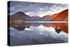 Scafell Range across Reflective Waters of Wast Water, Lake District Nat'l Pk, Cumbria, England, UK-Julian Elliott-Stretched Canvas