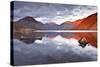 Scafell Range across Reflective Waters of Wast Water, Lake District Nat'l Pk, Cumbria, England, UK-Julian Elliott-Stretched Canvas