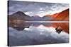 Scafell Range across Reflective Waters of Wast Water, Lake District Nat'l Pk, Cumbria, England, UK-Julian Elliott-Stretched Canvas