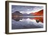 Scafell Range across Reflective Waters of Wast Water, Lake District Nat'l Pk, Cumbria, England, UK-Julian Elliott-Framed Photographic Print