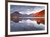 Scafell Range across Reflective Waters of Wast Water, Lake District Nat'l Pk, Cumbria, England, UK-Julian Elliott-Framed Photographic Print