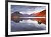 Scafell Range across Reflective Waters of Wast Water, Lake District Nat'l Pk, Cumbria, England, UK-Julian Elliott-Framed Photographic Print