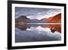 Scafell Range across Reflective Waters of Wast Water, Lake District Nat'l Pk, Cumbria, England, UK-Julian Elliott-Framed Photographic Print