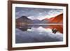 Scafell Range across Reflective Waters of Wast Water, Lake District Nat'l Pk, Cumbria, England, UK-Julian Elliott-Framed Photographic Print