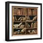 Scaffali con libri di musica-Giuseppe Maria Crespi-Framed Art Print