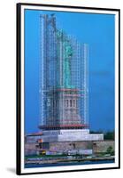 Scaffolding Covering Statue of Liberty-null-Framed Premium Photographic Print