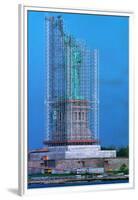 Scaffolding Covering Statue of Liberty-null-Framed Premium Photographic Print