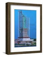 Scaffolding Covering Statue of Liberty-null-Framed Photographic Print