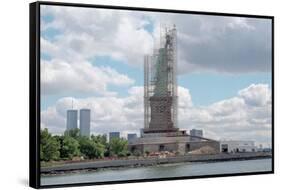 Scaffolding Surrounding the Statue of Liberty-null-Framed Stretched Canvas