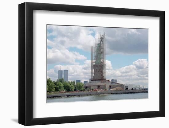 Scaffolding Surrounding the Statue of Liberty-null-Framed Photographic Print