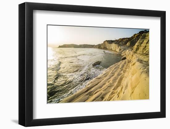 Scala Dei Turchi at Sunset, Realmonte, Agrigento, Sicily, Italy, Mediterranean, Europe-Matthew Williams-Ellis-Framed Photographic Print