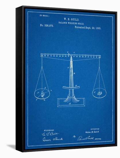 Scales Patent, Balanced Weighing Scale-null-Framed Stretched Canvas