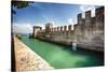 Scaliger Castle, Sirmione, Lake Garda, Lombardy, Italy-George Oze-Stretched Canvas