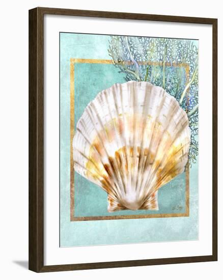 Scallop Shell and Coral-Lori Schory-Framed Art Print