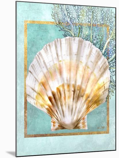 Scallop Shell and Coral-Lori Schory-Mounted Art Print