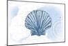 Scallop Shell - Blue - Coastal Icon-Lantern Press-Mounted Art Print