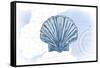 Scallop Shell - Blue - Coastal Icon-Lantern Press-Framed Stretched Canvas