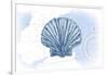 Scallop Shell - Blue - Coastal Icon-Lantern Press-Framed Art Print