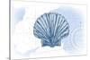 Scallop Shell - Blue - Coastal Icon-Lantern Press-Stretched Canvas