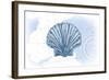 Scallop Shell - Blue - Coastal Icon-Lantern Press-Framed Art Print