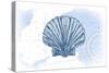 Scallop Shell - Blue - Coastal Icon-Lantern Press-Stretched Canvas