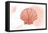 Scallop Shell - Coral - Coastal Icon-Lantern Press-Framed Stretched Canvas