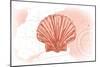 Scallop Shell - Coral - Coastal Icon-Lantern Press-Mounted Art Print