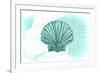 Scallop Shell - Teal - Coastal Icon-Lantern Press-Framed Premium Giclee Print