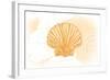 Scallop Shell - Yellow - Coastal Icon-Lantern Press-Framed Art Print