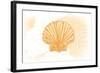 Scallop Shell - Yellow - Coastal Icon-Lantern Press-Framed Art Print