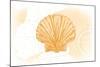 Scallop Shell - Yellow - Coastal Icon-Lantern Press-Mounted Art Print