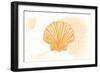 Scallop Shell - Yellow - Coastal Icon-Lantern Press-Framed Art Print